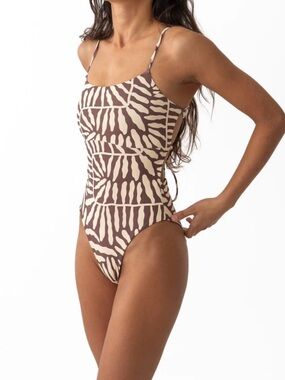 Salted Tie Up One Piece Coral Sands NWT